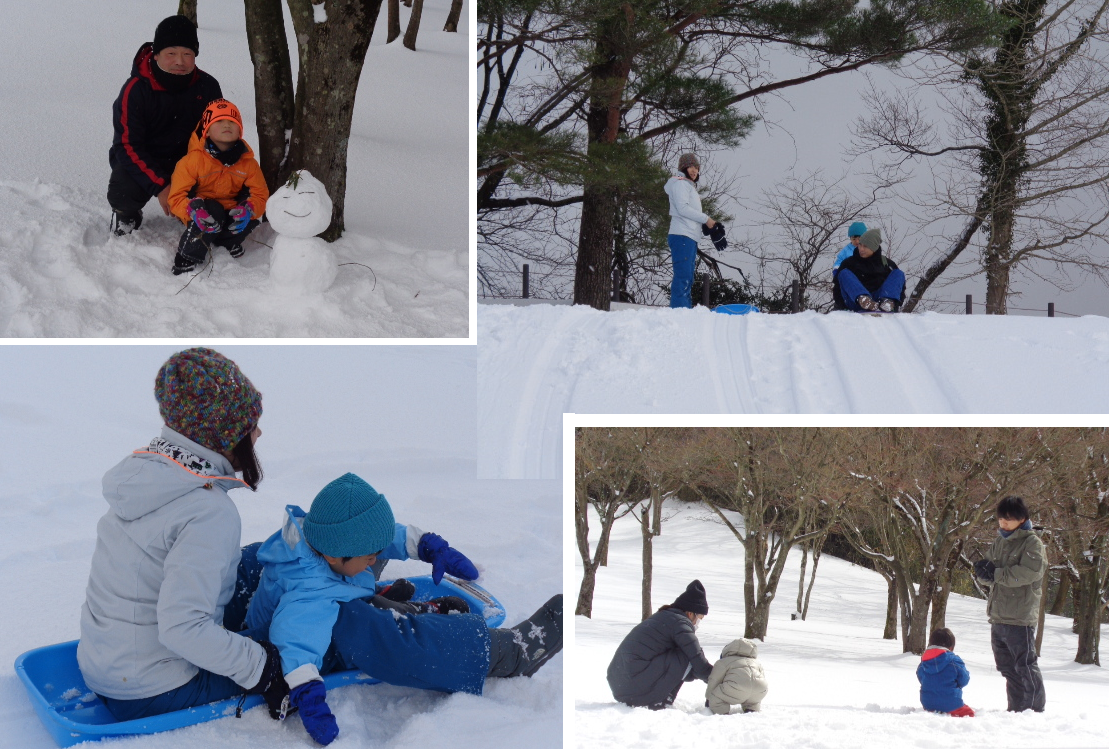 週末は親子で楽しい 雪遊び
